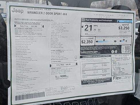 New 2026 Jeep Wrangler Sport image 19