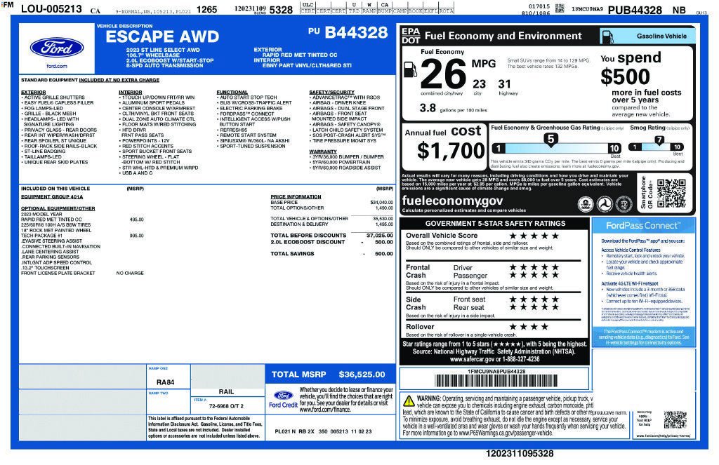 Used 2023 Ford Escape ST-Line Select w/ Tech Pack #1 AWD/4WD image 3