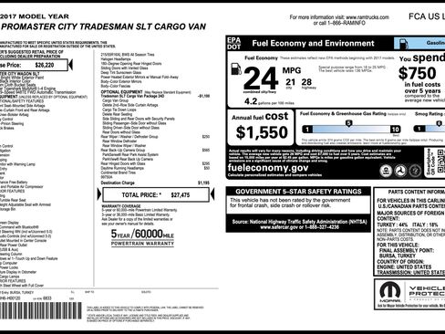 Used 2017 RAM ProMaster City Tradesman SLT w/ Rear Back-up Camera Group FWD image 5