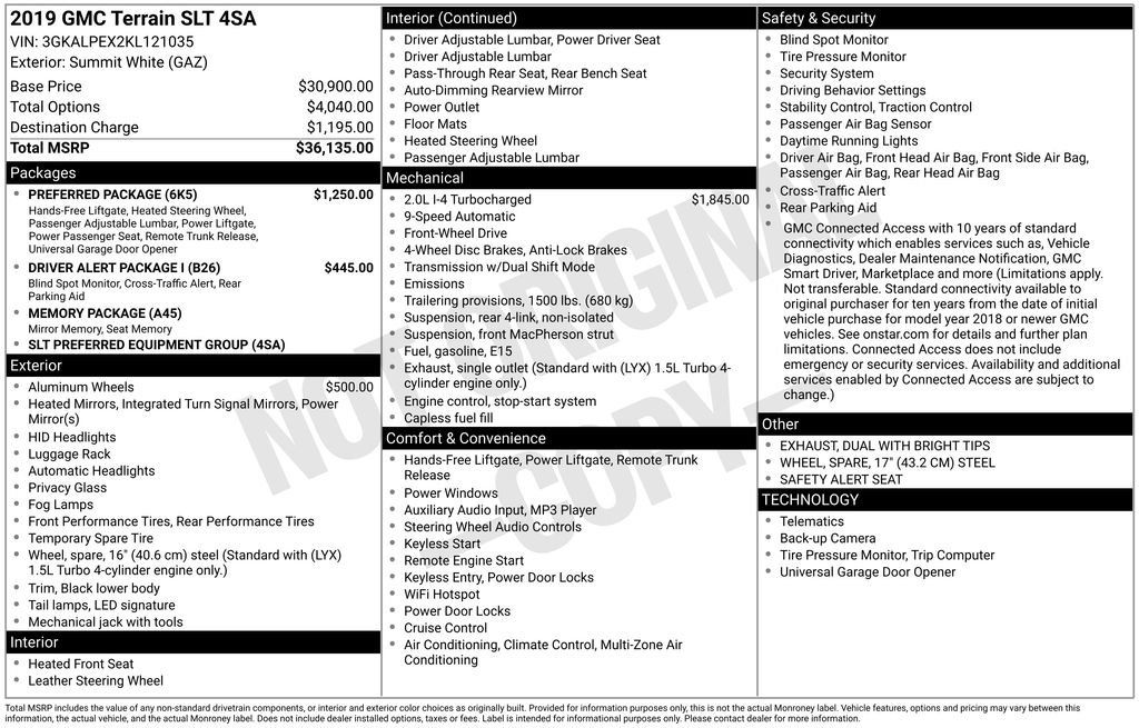 Used 2019 GMC Terrain SLT w/ Preferred Package FWD image 2