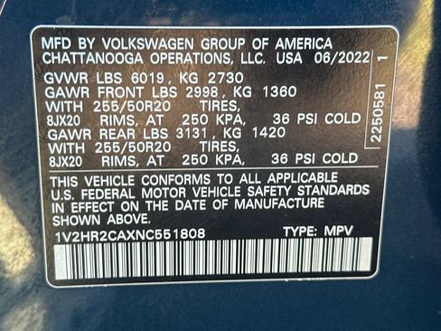 Used 2022 Volkswagen Atlas SE AWD/4WD image 35