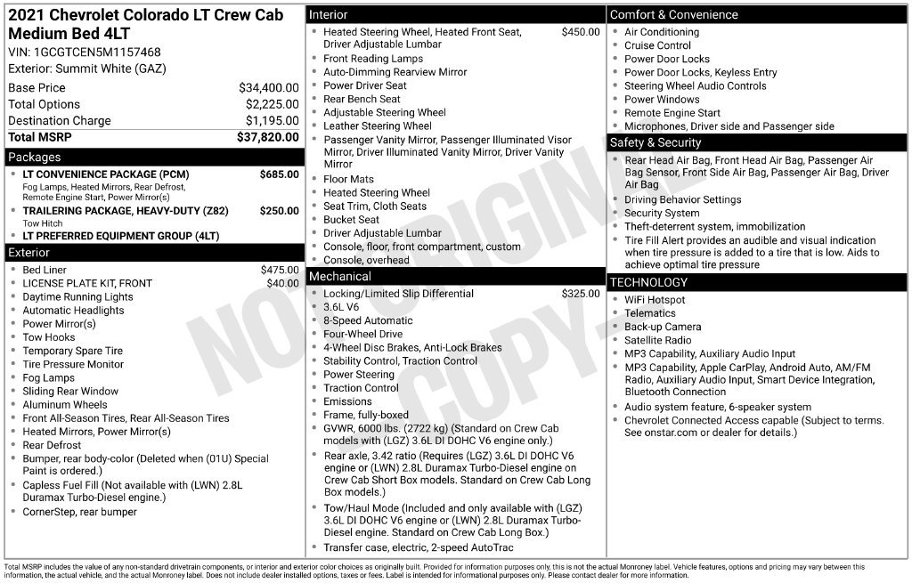 Certified 2021 Chevrolet Colorado LT w/ LT Convenience Package AWD/4WD image 5