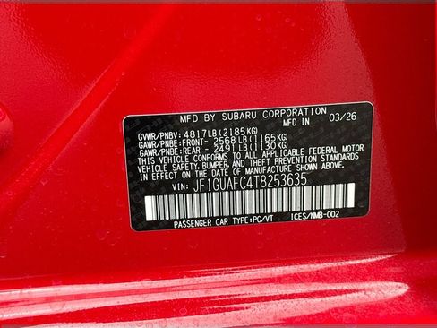 New 2026 Subaru Impreza 2.0i Sport AWD/4WD image 39