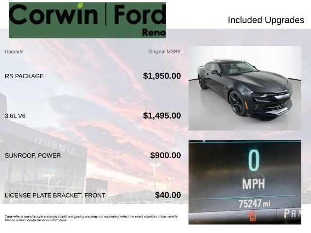 Used 2017 Chevrolet Camaro LT w/ RS Package RWD image 3