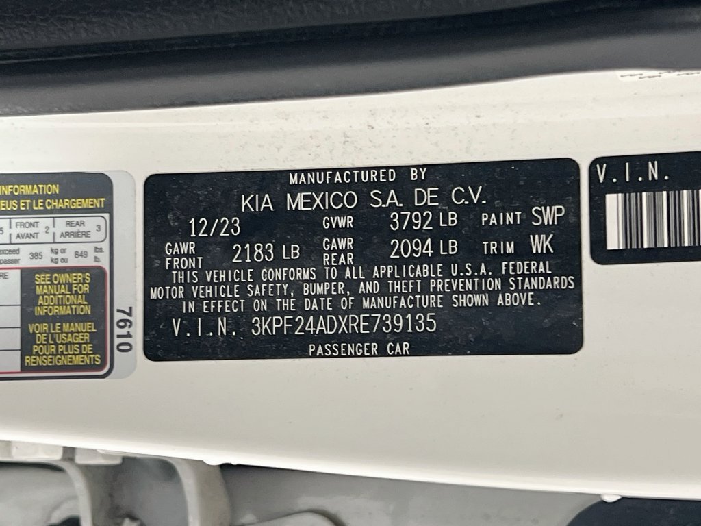 Certified 2024 Kia Forte LXS w/ LXS Technology Package FWD image 14