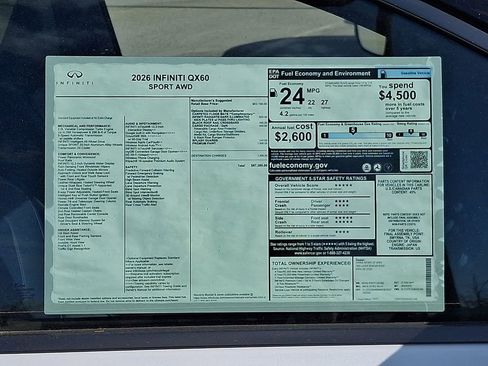 New 2026 INFINITI QX60 Sport w/ Dark Cargo Package AWD/4WD image 19