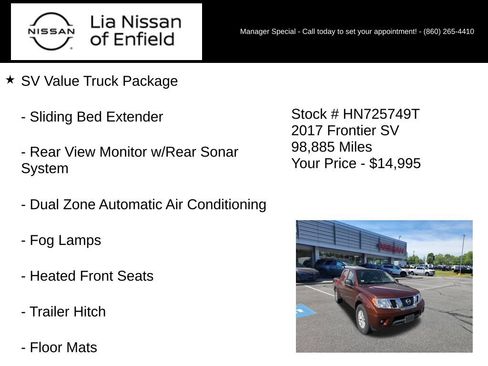 Used 2017 Nissan Frontier SV w/ SV Value Truck Package RWD image 5