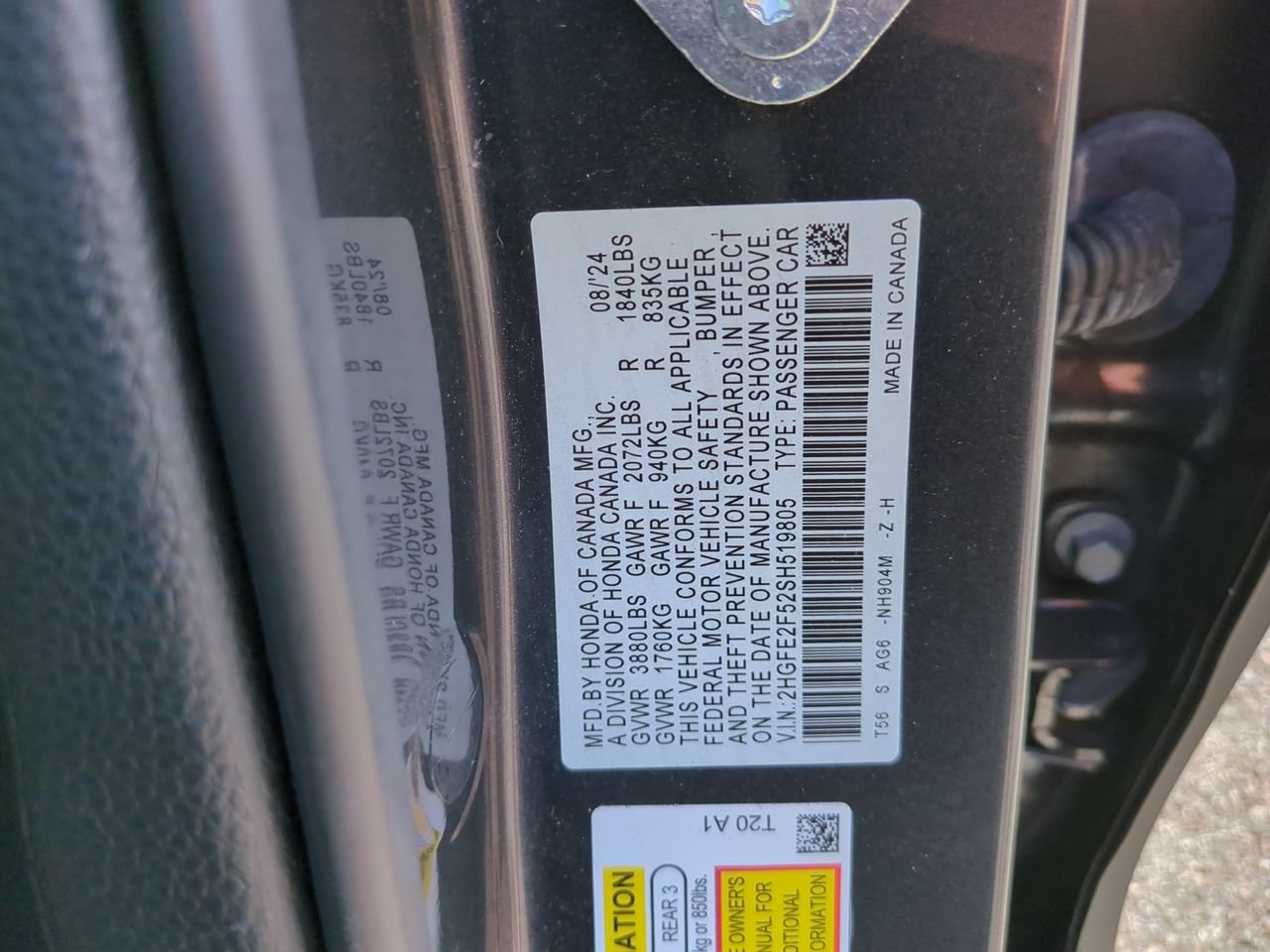 Certified 2025 Honda Civic Sport image 22
