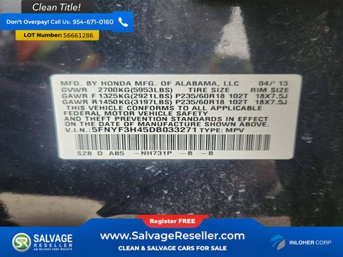Used 2013 Honda Pilot EX image 17
