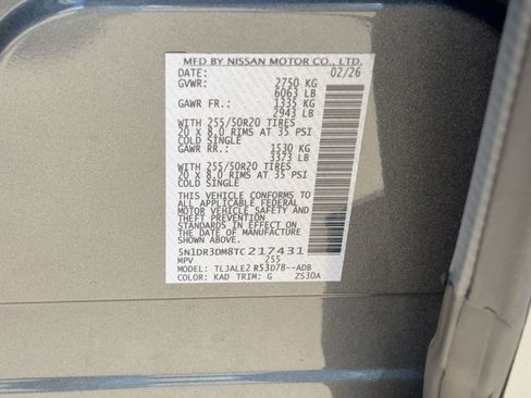 New 2026 Nissan Pathfinder Platinum w/ Cargo Package FWD image 20