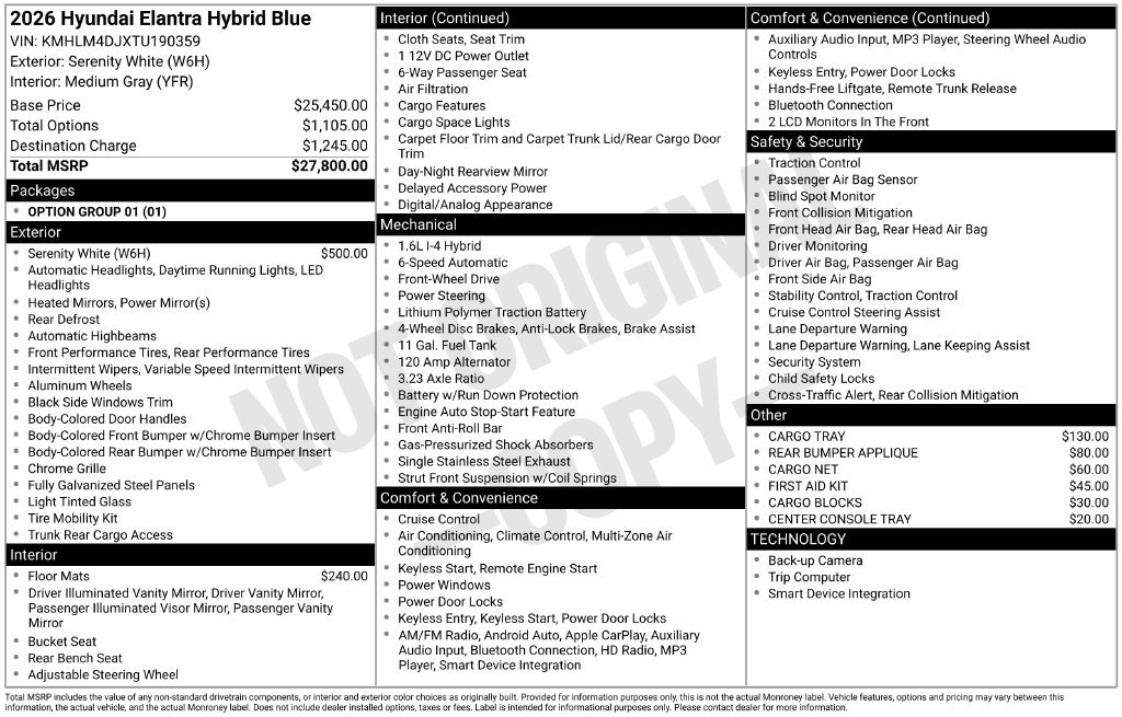 Used 2026 Hyundai Elantra Hybrid FWD image 20