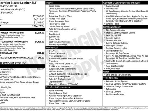 Used 2019 Chevrolet Blazer LT w/ Sun and Wheels Package FWD image 42