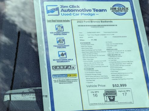 Certified 2023 Ford Bronco Badlands AWD/4WD image 12