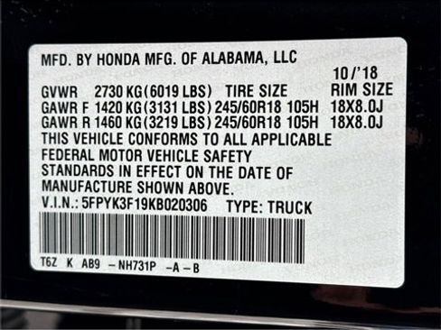 Used 2019 Honda Ridgeline Sport image 26