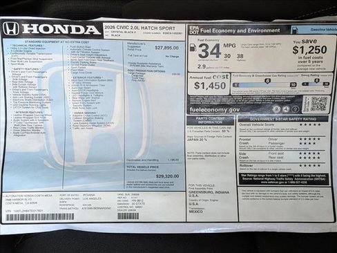 New 2026 Honda Civic Sport image 17