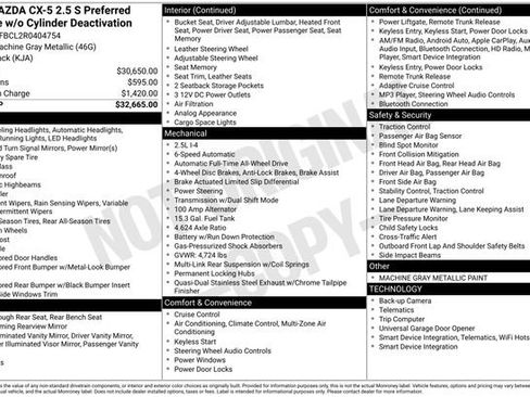 Used 2024 MAZDA CX-5 AWD 2.5 S w/ Preferred Package image 3