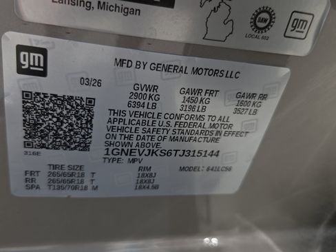 New 2026 Chevrolet Traverse Z71 w/ LPO, Floor Liner Package AWD/4WD image 16
