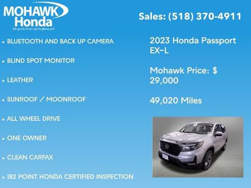 Certified 2023 Honda Passport EX-L image 8