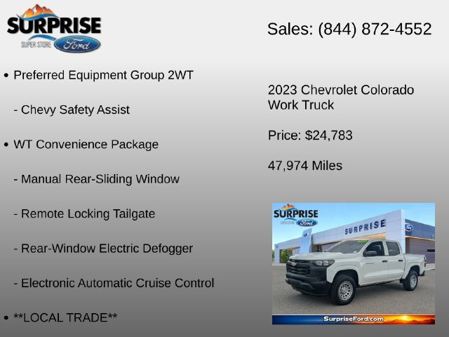 Used 2023 Chevrolet Colorado W/T w/ WT Convenience Package RWD image 6