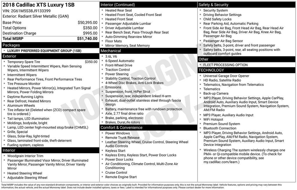 Certified 2018 Cadillac XTS Luxury FWD image 21