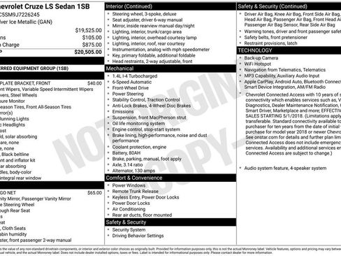 Used 2018 Chevrolet Cruze LS FWD image 2