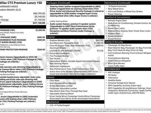 Used 2021 Cadillac CT5 Premium Luxury w/ Climate Package RWD image 34