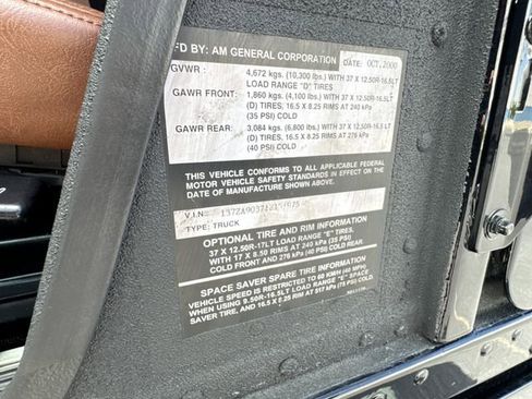 Used 2001 HUMMER H1 4-Door Open Top image 24