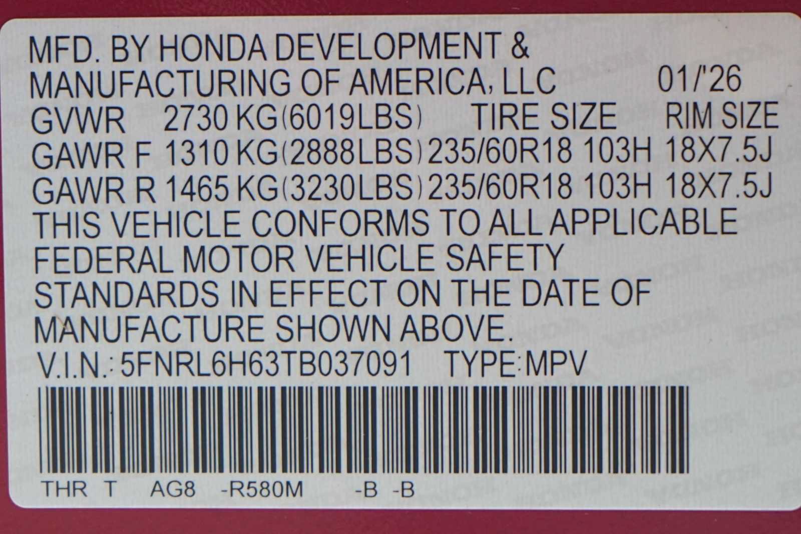 Certified 2026 Honda Odyssey EX-L image 21