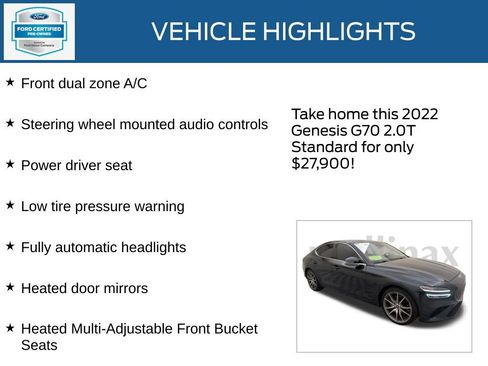 Used 2022 Genesis G70 2.0T w/ Prestige Package image 35