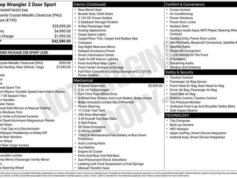 New 2026 Jeep Wrangler Sport AWD/4WD image 26