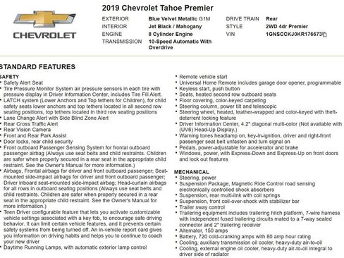Used 2019 Chevrolet Tahoe Premier w/ Premier Plus Edition RWD image 17