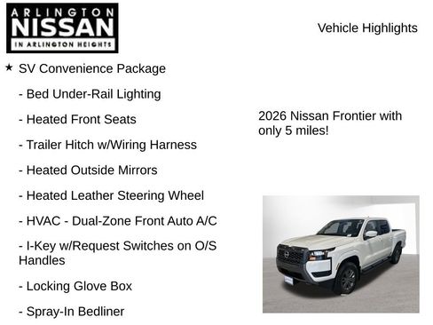 New 2026 Nissan Frontier SV w/ SV Convenience Package image 8
