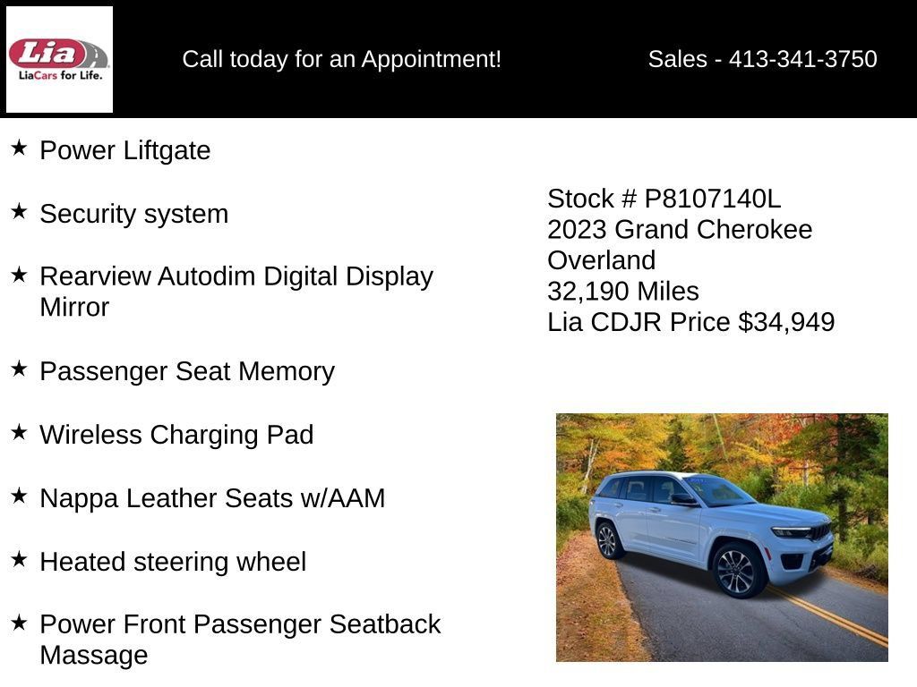 Certified 2023 Jeep Grand Cherokee Overland w/ Luxury Tech Group IV AWD/4WD image 21