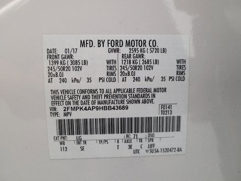 Used 2017 Ford Edge Sport w/ Equipment Group 401A AWD/4WD image 33