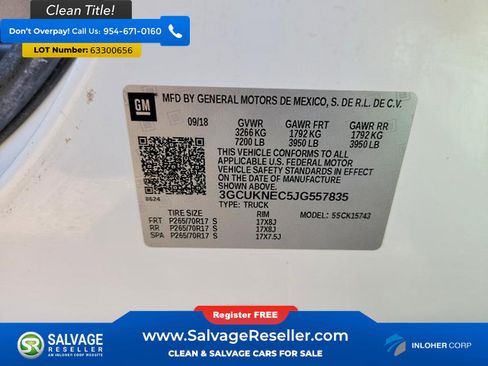 Used 2018 Chevrolet Silverado 1500 W/T w/ WT Convenience Package AWD/4WD image 16