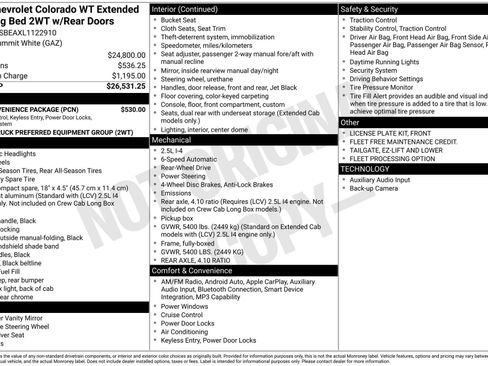 Used 2020 Chevrolet Colorado W/T w/ WT Convenience Package image 16