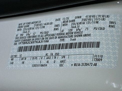 New 2026 Ford Transit 250 148 Medium Roof Extended AWD w/ Load Area Protection Package image 18