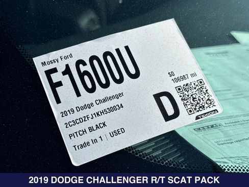 Used 2019 Dodge Challenger R/T Scat Pack w/ Plus Package RWD image 2