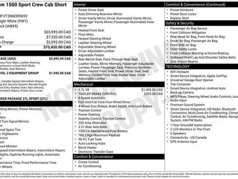 Used 2022 RAM 1500 Sport w/ G/T Package AWD/4WD image 52
