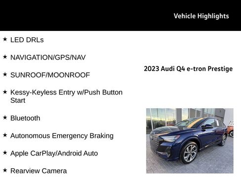 Used 2023 Audi Q4 e-tron Prestige w/ Black Optic Package image 28
