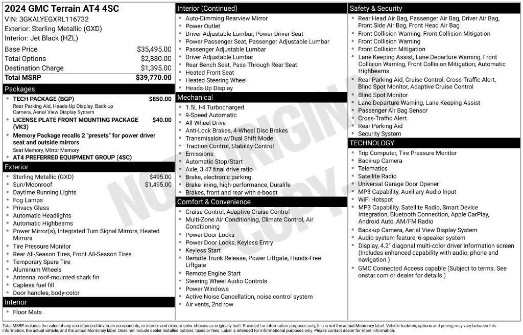 Used 2024 GMC Terrain AT4 w/ Tech Package AWD/4WD image 5