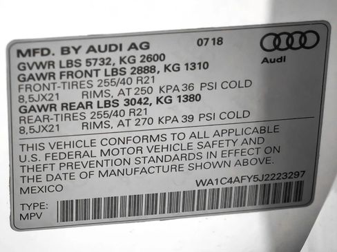Used 2018 Audi SQ5 Prestige w/ Prestige Package AWD/4WD image 75