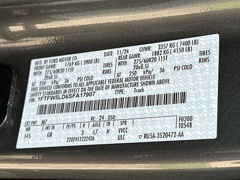 Certified 2025 Ford F150 Lariat w/ Equipment Group 501A Mid AWD/4WD image 33