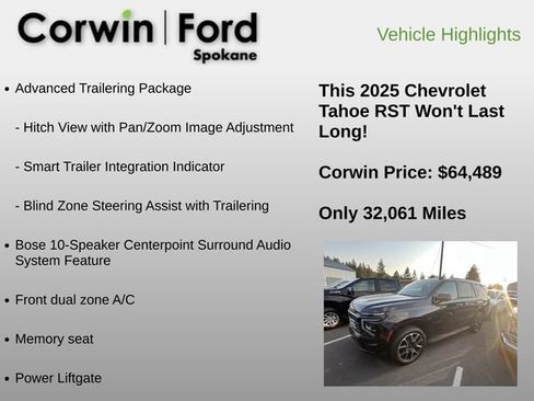Used 2025 Chevrolet Tahoe RST w/ Comfort Package AWD/4WD image 14
