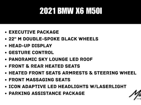 Used 2021 BMW X6 M50i w/ Executive Package image 2