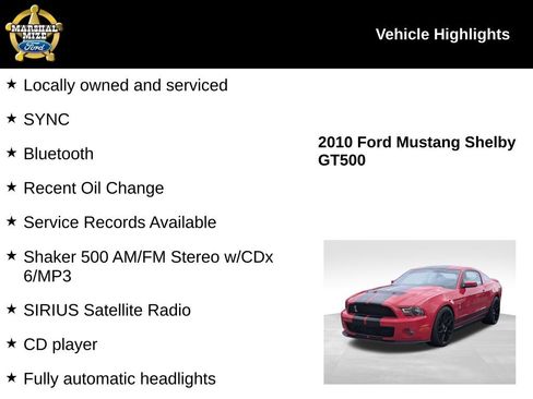 Used 2010 Ford Mustang Shelby GT500 RWD image 2