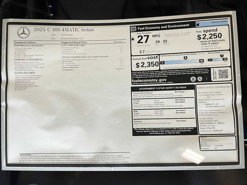 New 2025 Mercedes-Benz C 300 4MATIC Sedan image 32