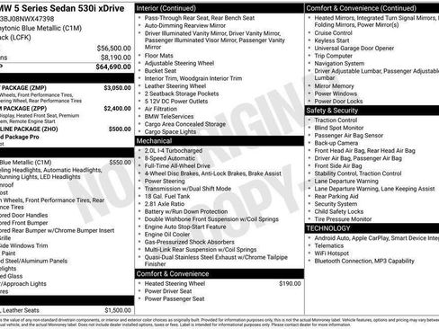 Used 2022 BMW 530i xDrive 530i xDrive w/ M Sport Package image 39
