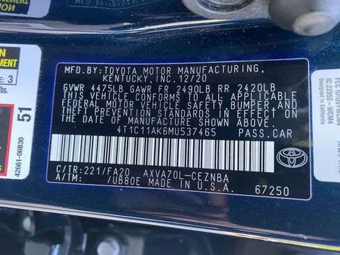 Used 2021 Toyota Camry LE FWD image 36