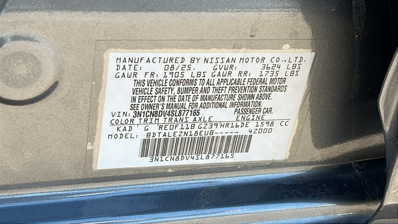 Used 2025 Nissan Versa S w/ Trunk Package FWD image 30